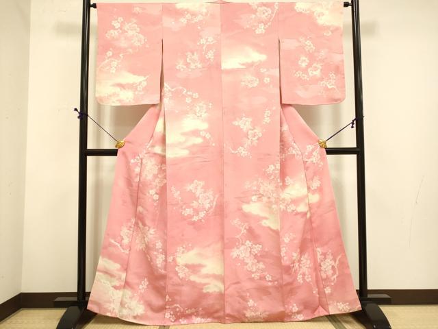 平和屋着物■上質な小紋 手描き 枝花文 正絹 逸品 DABD6328du