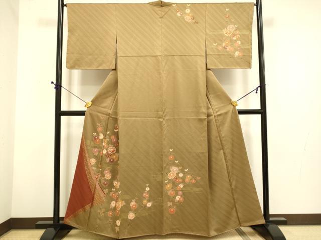 平和屋着物■訪問着 草花文 金彩 正絹 逸品 未使用 DABD6339du
