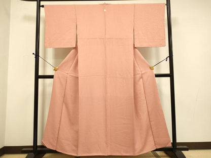 平和屋着物■上質な色無地 洗朱色 正絹 逸品 DABD6341du