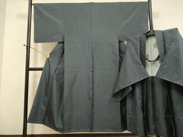 平和屋着物■男性　本場大島紬　アンサンブル　格子　正絹　逸品　未使用　DABD6349du