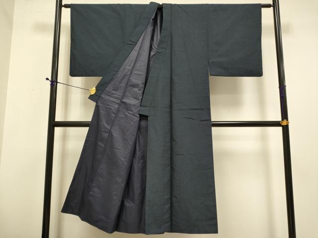 平和屋着物■男性　紬　アンサンブル　格子　正絹　逸品　DABD6350du