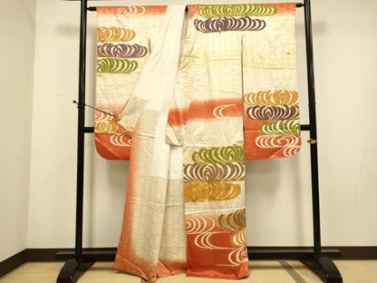 平和屋着物■豪華振袖　駒刺繍　菊　暈し染め　金彩　正絹　逸品　DABD6357du
