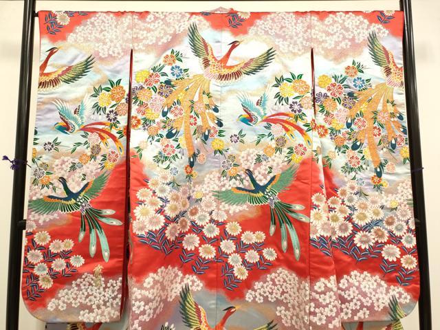 平和屋本店●世界的ファッションデザイナー 山本寛斎 kansaiブランド 色打掛 お引きずり 和装 結婚式 婚礼 総刺繍 花鳥文 逸品 DABD6363du