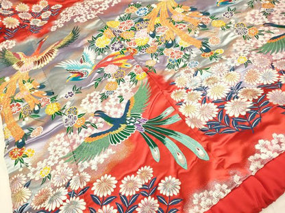 平和屋本店●世界的ファッションデザイナー 山本寛斎 kansaiブランド 色打掛 お引きずり 和装 結婚式 婚礼 総刺繍 花鳥文 逸品 DABD6363du