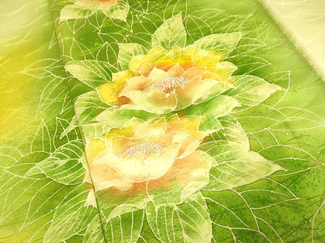 平和屋着物■訪問着 草花文 暈し染め 正絹 逸品 DABD6386du
