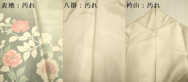 平和屋着物■訪問着 刺繍 枝花文 暈し染め 銀彩 正絹 逸品 DABD6401du