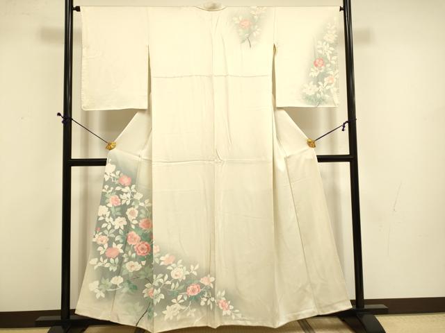 平和屋着物■訪問着 刺繍 枝花文 暈し染め 銀彩 正絹 逸品 DABD6401du