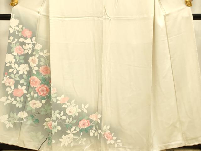 平和屋着物■訪問着 刺繍 枝花文 暈し染め 銀彩 正絹 逸品 DABD6401du