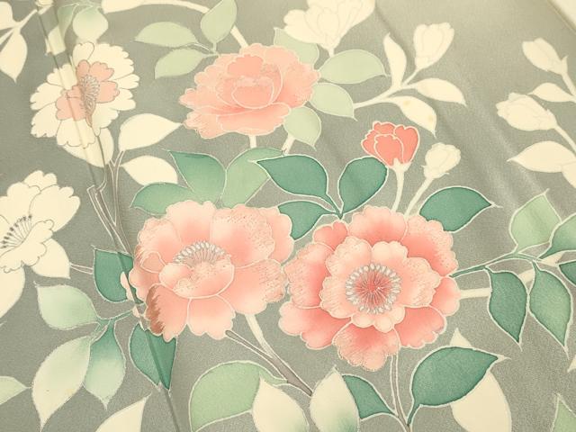 平和屋着物■訪問着 刺繍 枝花文 暈し染め 銀彩 正絹 逸品 DABD6401du