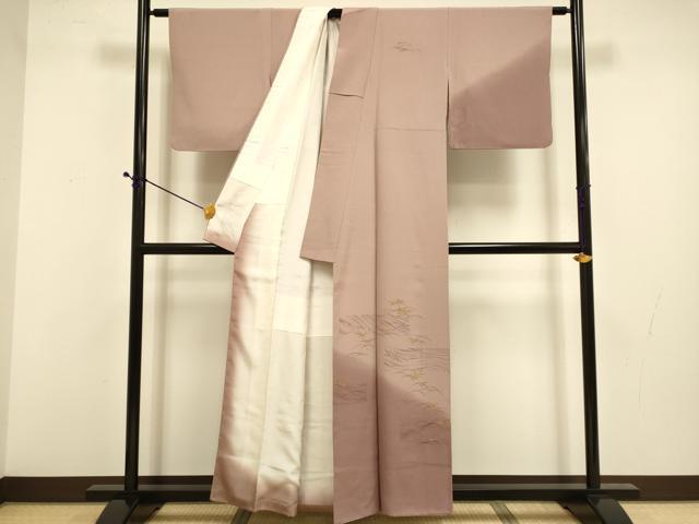 平和屋着物■訪問着 芝笹文 暈し染め 金彩 正絹 逸品 DABD6402du