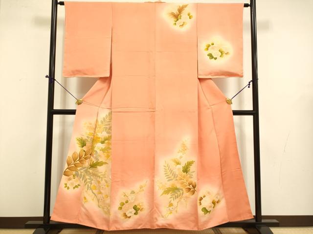 平和屋着物■訪問着　刺繍　枝花文　暈し染め　金彩　正絹　逸品　未使用　DABD6404du