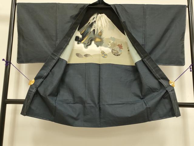 平和屋着物■男性　本場大島紬　アンサンブル　長羽織　80亀甲　総詰め　正絹　逸品　未使用　DABD6406du