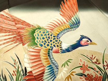 平和屋着物■豪華黒留袖　刺繍　流水花鳥文　暈し染め　金彩　正絹　逸品　DABD6410du
