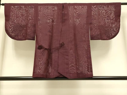 平和屋着物▽道中着　スリーシーズン　春夏秋　塵除け　琉球絣紋　葡萄色　洗える着物　DABD6460du