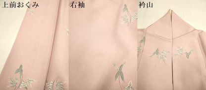 平和屋着物▽上質な小紋　単衣　南天文　正絹　逸品　DABD6463du