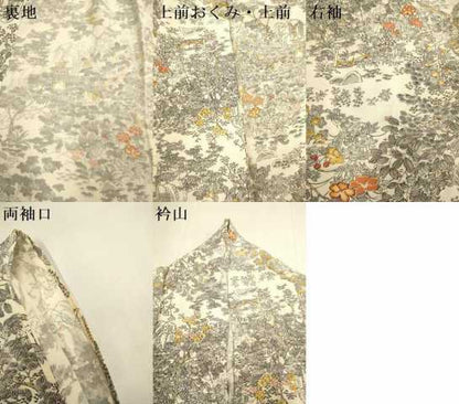 平和屋着物▽上質な小紋　単衣　風景花文　正絹　逸品　DABD6471du