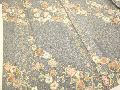 平和屋着物▽上質な小紋　単衣　辻が花　金彩　正絹　逸品　DABD6472du