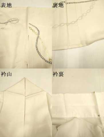 平和屋着物▽訪問着　単衣　鎖　金銀彩　正絹　逸品　DABD6473du