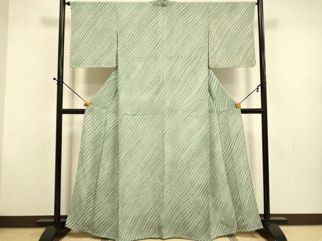 平和屋着物▽上質な小紋　単衣　霞文　正絹　逸品　DABD6484du