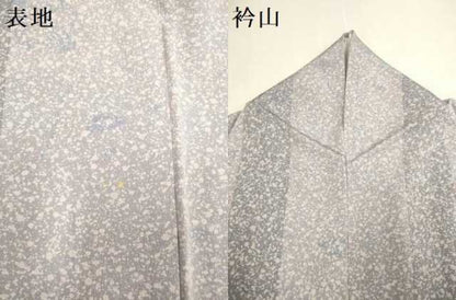 平和屋着物▽上質な小紋　単衣　間道　たたき染め　正絹　逸品　DABD6488du