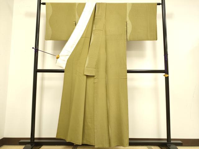 平和屋着物▽上質な小紋　単衣　変わり間道　正絹　逸品　DABD6498du