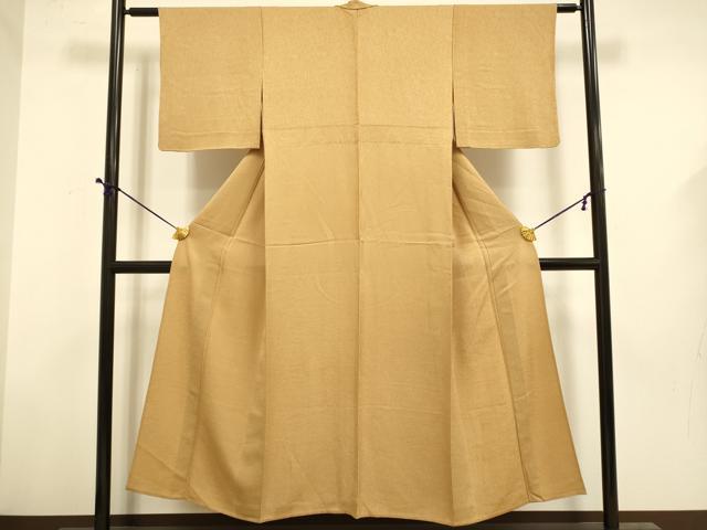 平和屋着物▽上質な色無地　単衣　源氏香地紋　香染色　正絹　逸品　DABD6503du