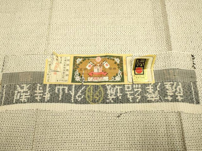 平和屋着物●本場大島紬　薩摩結城　格子　外山特製　証紙付き　正絹　逸品　DABD6511du