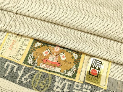平和屋着物●本場大島紬　薩摩結城　格子　外山特製　証紙付き　正絹　逸品　DABD6511du