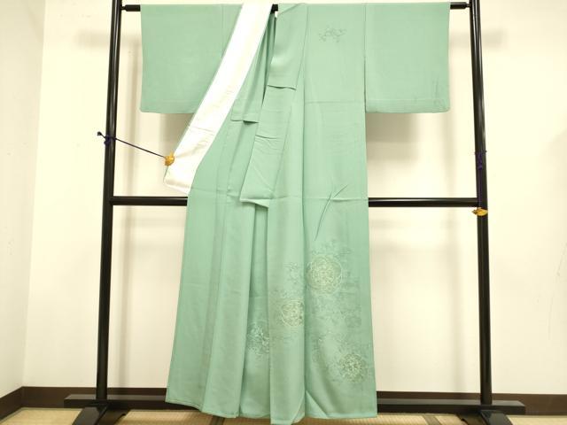 平和屋着物▽中国三大刺繍　スワトウ刺繍　汕頭刺繍　総刺繍　訪問着　単衣　正倉院更紗花文　金糸　正絹　逸品　DABD6513du