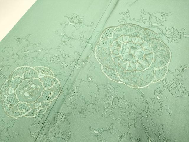 平和屋着物▽中国三大刺繍　スワトウ刺繍　汕頭刺繍　総刺繍　訪問着　単衣　正倉院更紗花文　金糸　正絹　逸品　DABD6513du