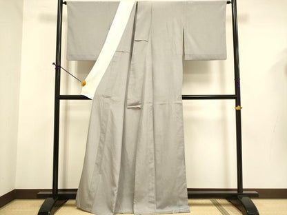 平和屋着物▽本塩沢　単衣　絣文様　潤色　正絹　逸品　DABD6519du