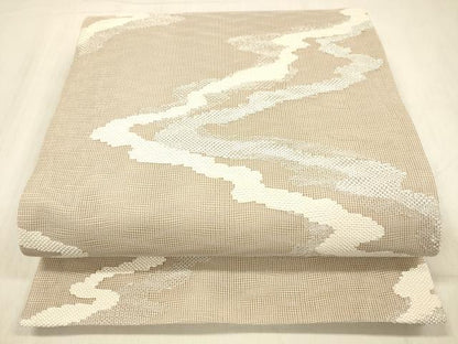 平和屋着物＊夏物 六移柄袋帯 流水文 三越扱い 正絹 逸品 DABD6526cm