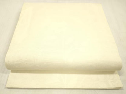 平和屋着物＊夏物 九寸開き名古屋帯 草花文 鳥の子色 正絹 逸品 DABD6537cm
