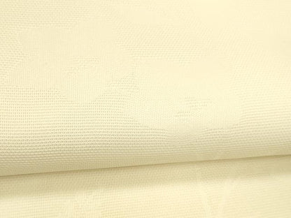 平和屋着物＊夏物 九寸開き名古屋帯 草花文 鳥の子色 正絹 逸品 DABD6537cm
