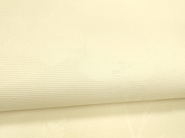 平和屋着物＊夏物 九寸開き名古屋帯 草花文 鳥の子色 正絹 逸品 DABD6537cm