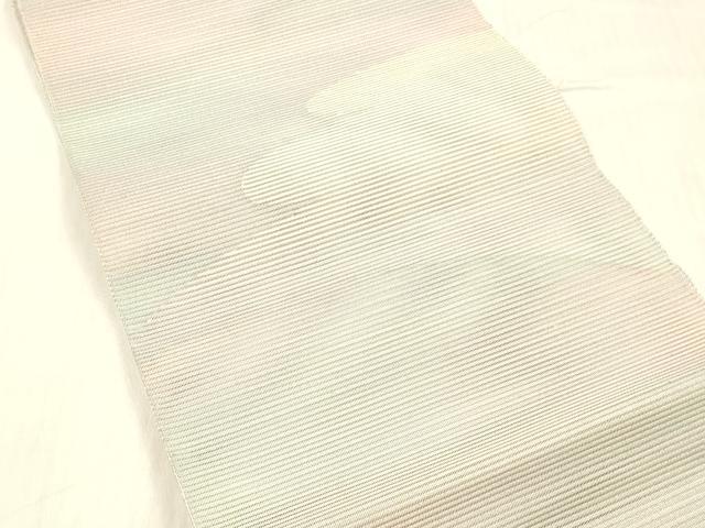 平和屋着物＊夏物 絽綴れ 八寸名古屋帯 霞文 銀糸 正絹 逸品 DABD6540cm