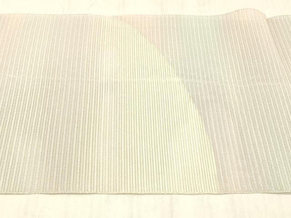 平和屋着物＊夏物 絽綴れ 八寸名古屋帯 霞文 銀糸 正絹 逸品 DABD6540cm