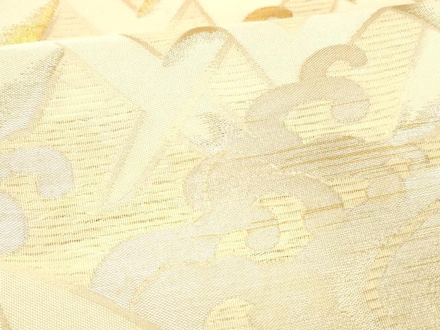 平和屋着物＊夏物 六通柄袋帯 流水籬文 金銀糸 三越扱い 正絹 逸品 DABD6549cm
