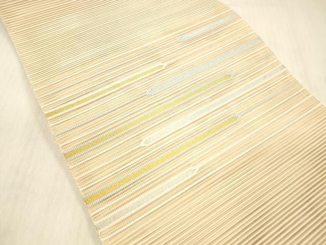 平和屋着物＊夏物 絽綴れ 八寸名古屋帯 横段文 金銀糸