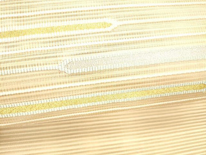 平和屋着物＊夏物 絽綴れ 八寸名古屋帯 横段文 金銀糸 正絹 逸品 DABD6553cm