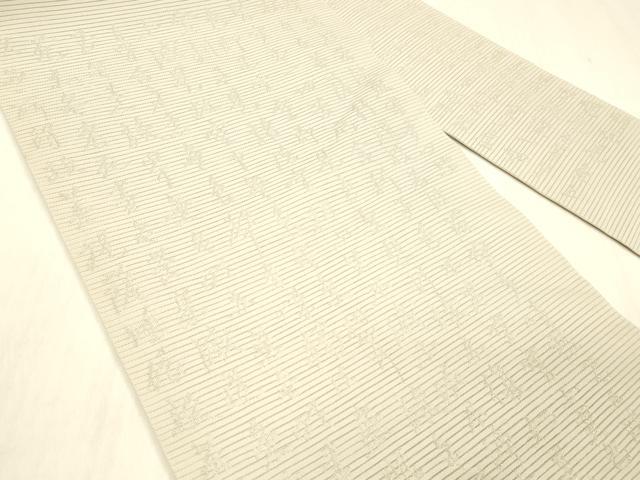 平和屋着物＊夏物 絽綴れ 九寸名古屋帯 般若心経 灰梅色 銀糸 正絹 逸品 DABD6554cm