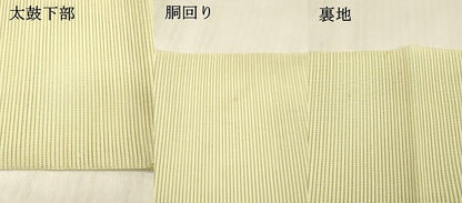 平和屋着物＊夏物 絽綴れ 八寸名古屋帯 草花文 銀糸 正絹 逸品 DABD6560cm