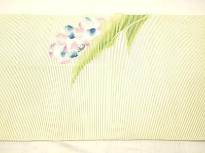 平和屋着物＊夏物 絽綴れ 八寸名古屋帯 草花文 銀糸 正絹 逸品 DABD6560cm