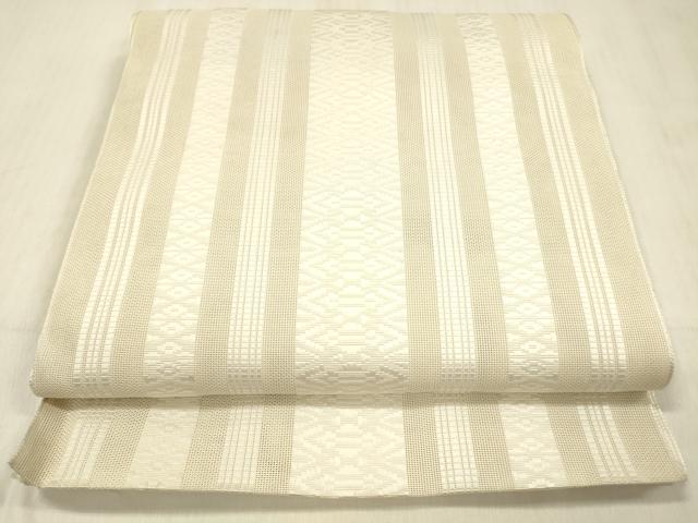 平和屋着物＊夏物 博多織 八寸名古屋帯 紗献上 素色 DABD6568cm