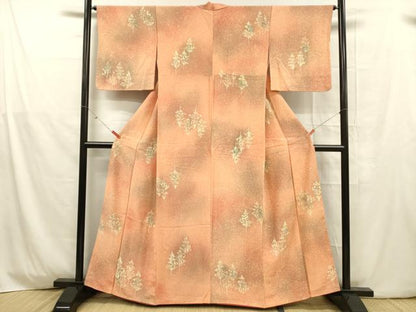 平和屋着物■上質な小紋　たたき染め　樹林シルエット　暈し染め　正絹　逸品　DABD6574cm