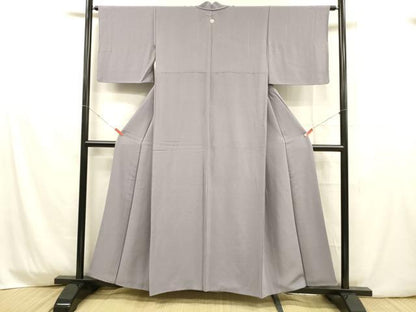 平和屋着物■上質な色無地　浅紫色　正絹　逸品　DABD6577cm