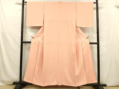 平和屋着物■上質な色無地　作家物　泥染め　唐草地紋　宍色　正絹　逸品　未使用　DABD6582cm