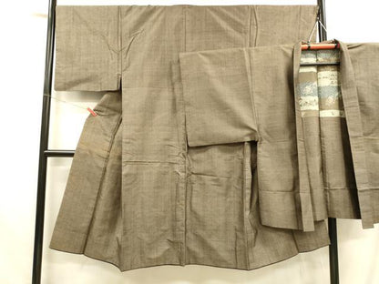 平和屋着物■男性 本場大島紬 アンサンブル 80亀甲 総詰め 正絹 逸品 DABD6584cm