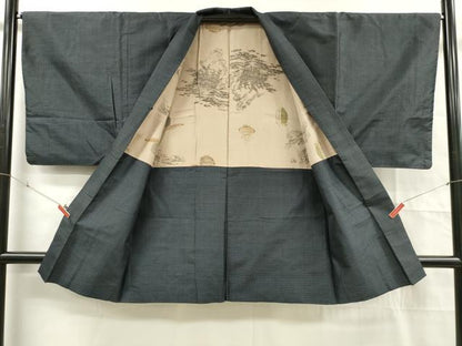 平和屋着物■男性　本場大島紬　アンサンブル　60亀甲　総詰め　正絹　逸品　DABD6587cm