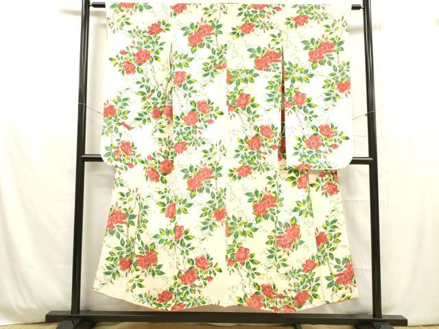 平和屋着物■豪華振袖 枝花文 正絹 逸品 DABD6591cm